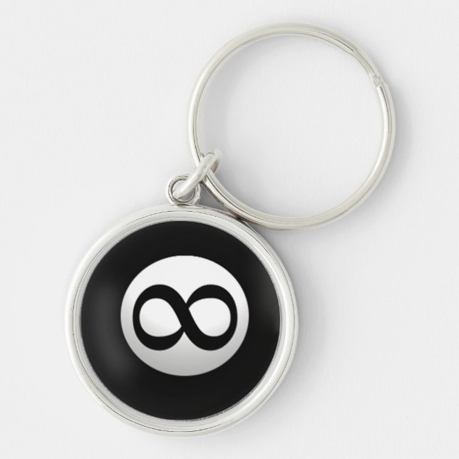 Magisk oändlighetsboll högvärdiga Keychain Rund Silverfärgad Nyckelring (Framsidan)