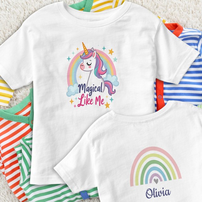 Magisk Pastell Enhörning med Regnbåge  T Shirt (Skapare uppladdad)