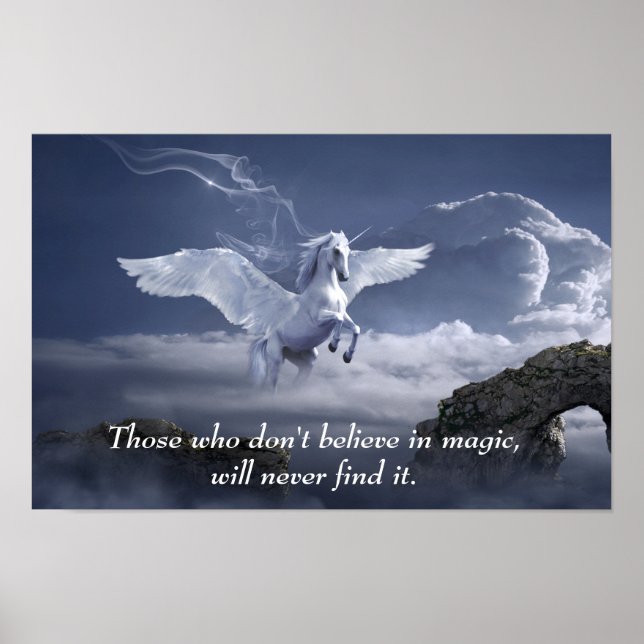 Magisk Pegasus Inspirerande Motiverande Citat Poster (Framsidan)