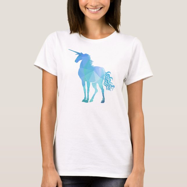 Magisk Polygon Enhörningsdesign Tee (Framsida)