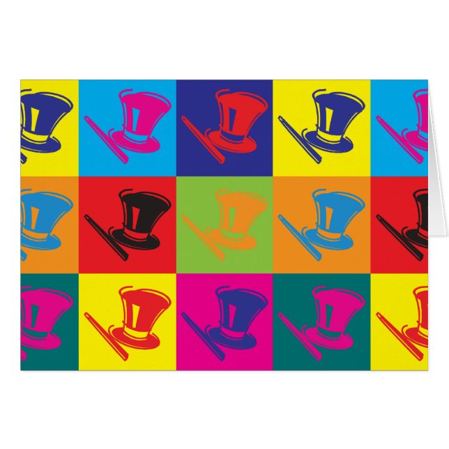 Magisk popkonst hälsningskort (Framsidan Horizontal)