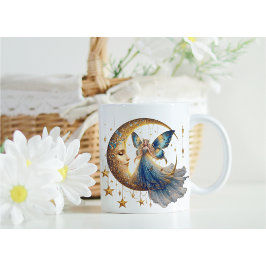 Magisk present till henne - Ängla- och halvmånekaf Kaffemugg