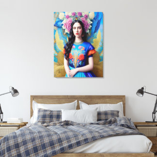 Magisk prinsessa med underbar klänning canvastryck