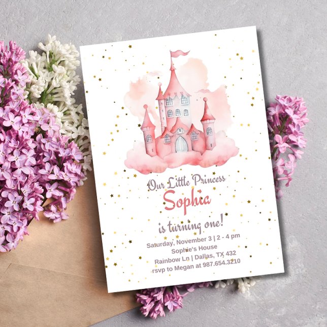 Magisk prinsessefödelsedagsinbjudan, Prinsessa 1:a Inbjudningar (Skapare uppladdad)