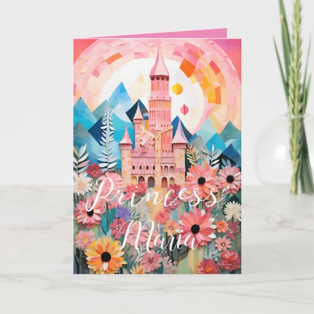 Magisk Prinsesslott Falt Greeting Card Kort (Framsida)