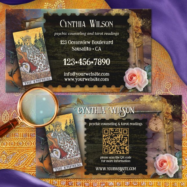 Magisk Psykisk Tarotläsare QR-kod Foto Visitkort (Skapare uppladdad)
