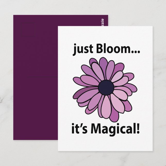 Magisk Purpurblomma Blommade Juste Sin Magi Vykort (Fram/baksida)