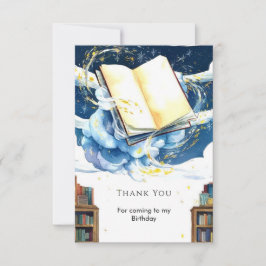 Magisk redigerbar biblioteksberättelse födelsedag tack kort