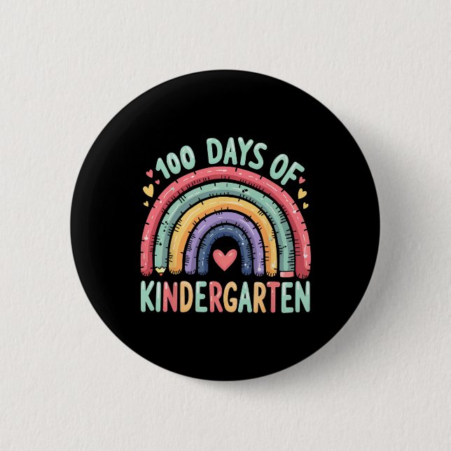 Magisk regnbåge 100 dagar för förskolelärare 1 knapp (Framsida)