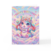Magisk Regnbåge Kanin Födelsedag Whimsical Barn