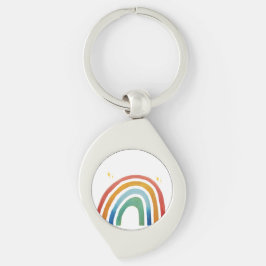 Magisk regnbåge swirl silverfärgad nyckelring