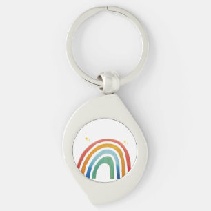 Magisk regnbåge swirl silverfärgad nyckelring