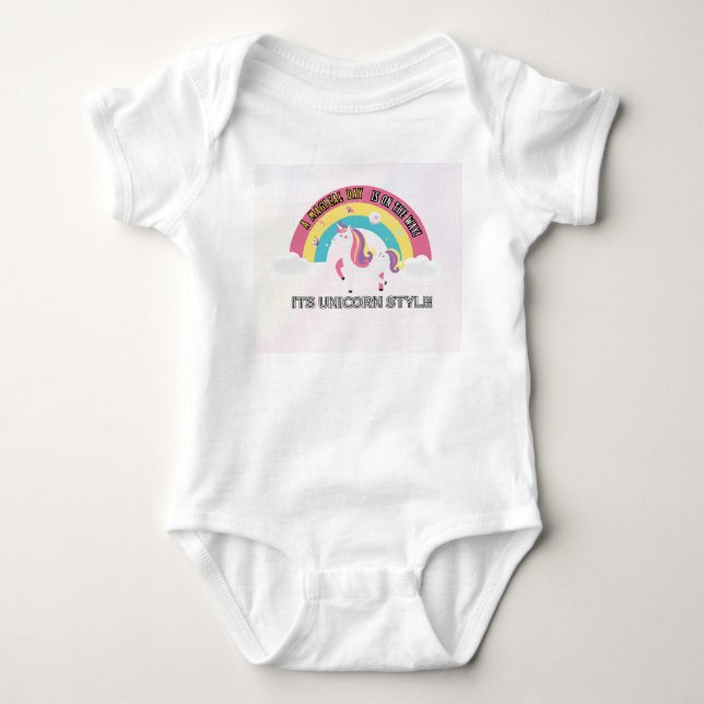 Magisk regnbågs enhörningsdesign för bebisar  t shirt (Framsida)