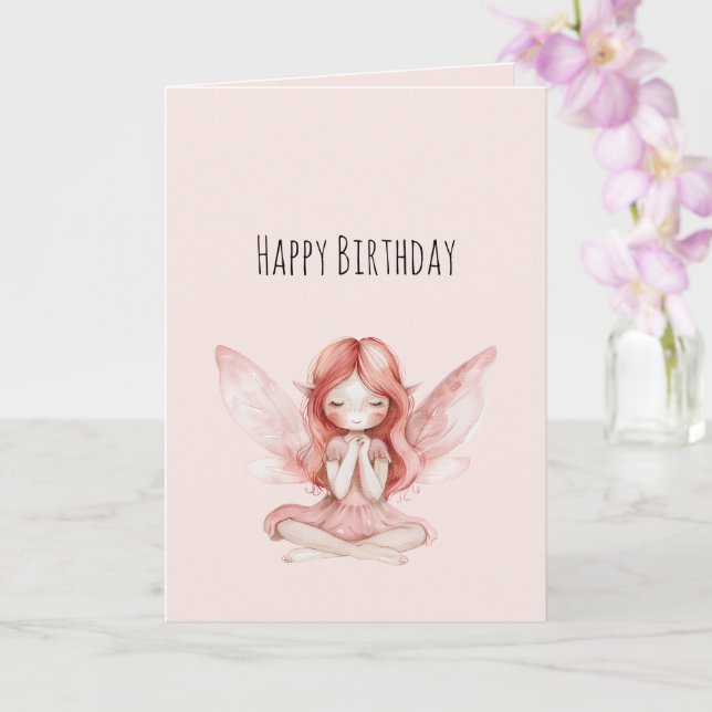 Magisk Rödröd Rosa Fågel Födelsedag Kort (Orkide)