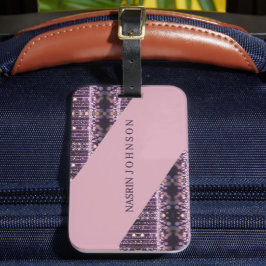 Magisk rosa bakgrund namn Personlig Bagagebricka