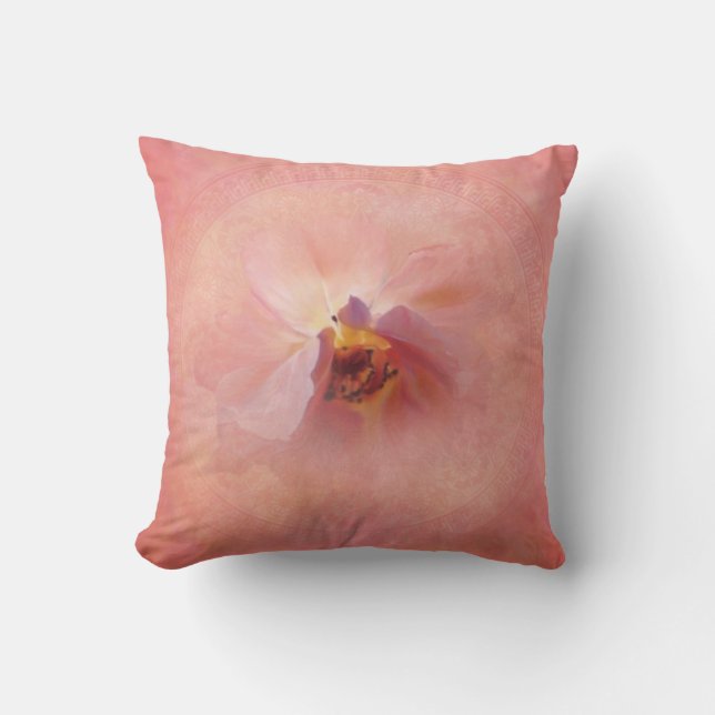 Magisk Rosa blomma Kudde (Framsida)