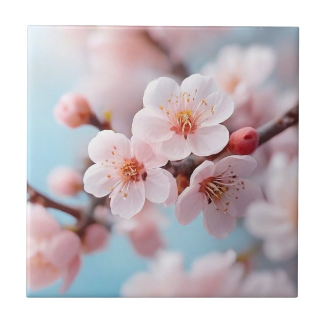 Magisk Rosa Blomning   Kakelplatta (Framsidan)