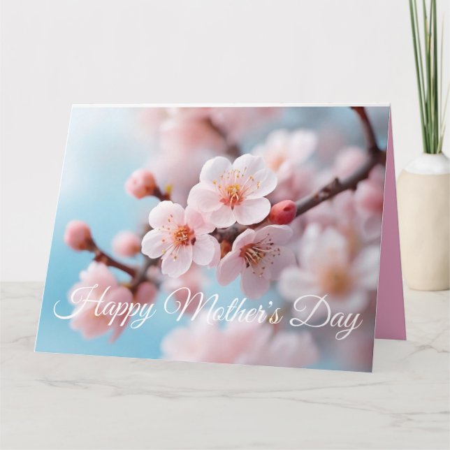 Magisk Rosa Blomning Kort (Framsida)