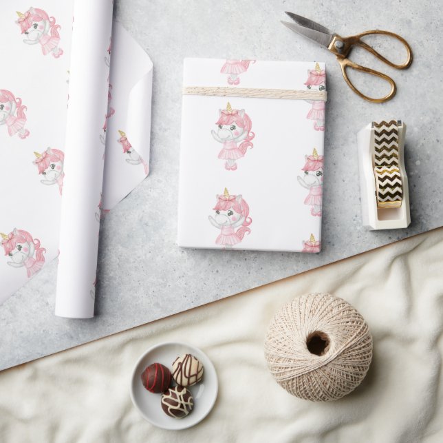 Magisk Rosa Enhörning Ballerina Presentpapper (Hantverk)
