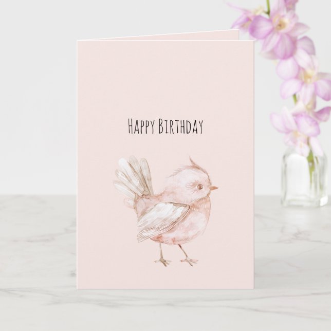Magisk Rosa Fågel Födelsedag Kort (Orkide)