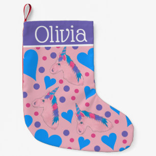 Magisk Rosa Lila Unicorn Horn Mythical Horse Liten Julstrumpa