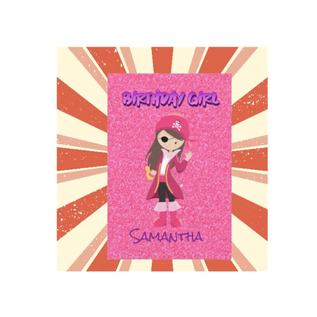 Magisk Rosa Pastell Glitter Piratflicka Anteckningskort (reaching out to share an exciting opportunity for your little one's upcoming birthday celebration.)