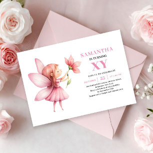 Magisk Rosa Sagoprinsessa Födelsedagsinbjudan Söt Inbjudningar