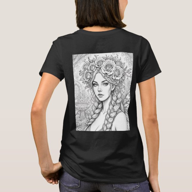 Magisk Sagolinje Art – Dubbelsidig Fae T-Shirt (Baksida)