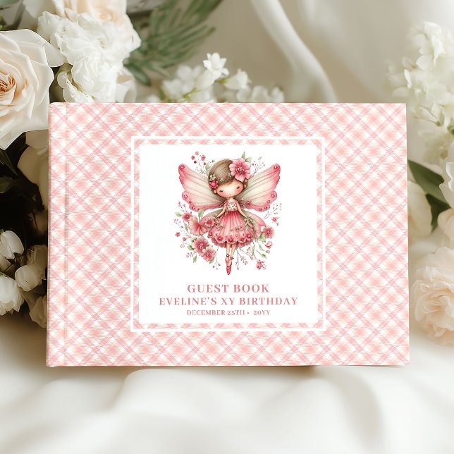 Magisk Sagoprinsessa Födelsedags Rosaröd Gästbok (Magical Fairy Girl Birthday Blush Pink Guestbook)