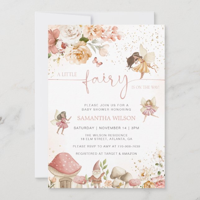 Magisk Sagoträdgård Baby Shower Inbjudningar (Framsida)