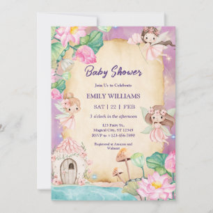 Magisk Sagoträdgård Baby Shower Inbjudningar