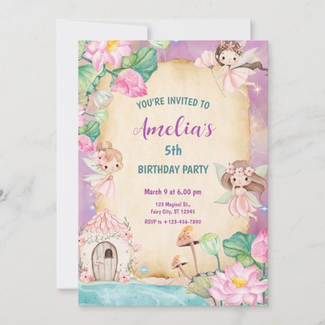 Magisk Sagoträdgård Inbjudningar (Framsida)