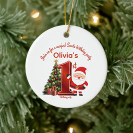 Magisk Santa födelsedagsdesign för barn Julgransprydnad Keramik