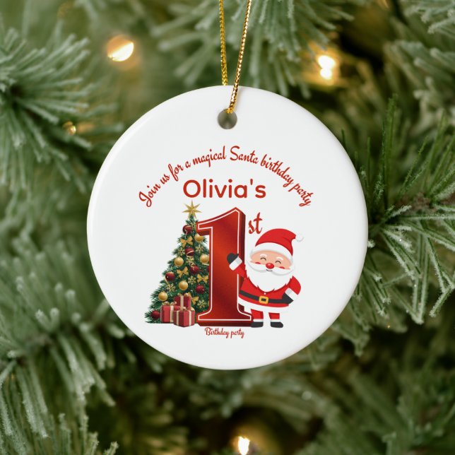 Magisk Santa födelsedagsdesign för barn Julgransprydnad Keramik (Träd)