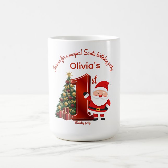 Magisk Santa Födelsedagsdesign för Barn Kaffemugg (Center)