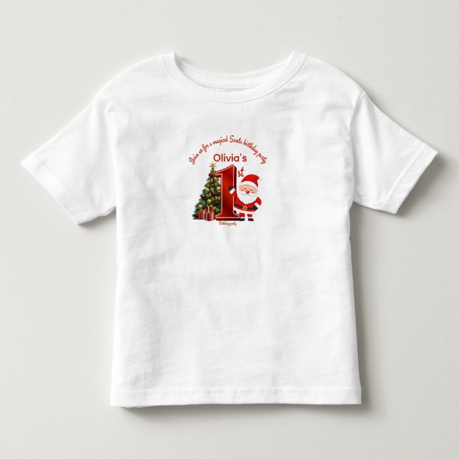 Magisk Santa födelsedagsdesign för barn T Shirt (Framsida)