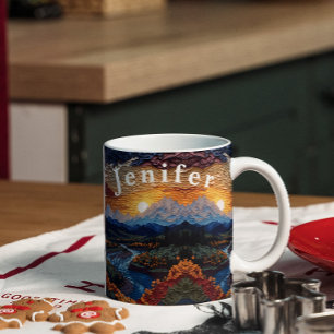 Magisk scen i naturkaffe Mugg