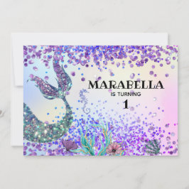 *~* Magisk Sirliga Svans Regnbåge Födelsedag Inbjudningar