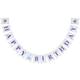 Magisk sjöjungfru akvarell flicka 1-årsdag vimplar