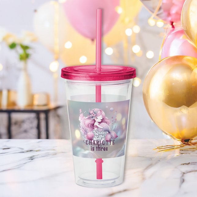 Magisk Sjöjungfru Barns Födelsedagsfest Take Away Mugg (Skapare uppladdad)