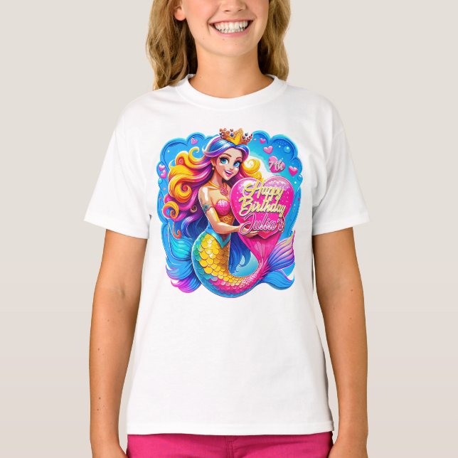 Magisk Sjöjungfru Birthday Delight, födelsedagspre T Shirt (Framsida)