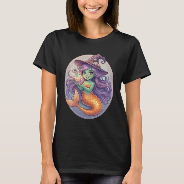 Magisk sjöjungfru med trolldryck t shirt (Framsida)