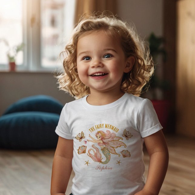 Magisk sjöjungfru- och fe- klänning för småbarn på t shirt (Skapare uppladdad)