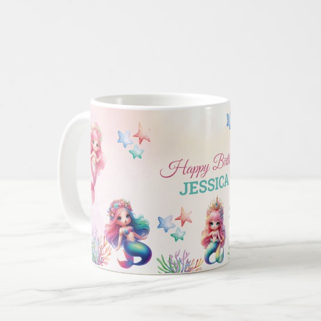Magisk Sjöjungfru under havsbotten Kaffemugg (Framsida vänster)