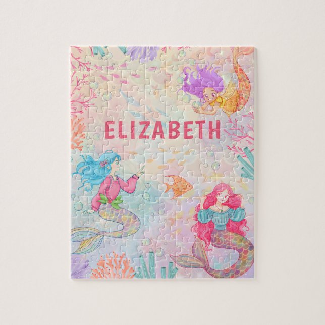 Magisk Sjöjungfru under sjöbarnen Pussel (Vertikal)