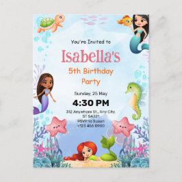 Magisk Sjöjungfru under vykort för havets födelsed