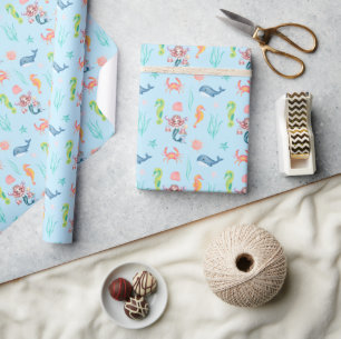 Magisk sjöjungfru Valbuskregnbåge Birthday Girl pa Presentpapper