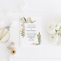 Magisk Skog Blommig Bröllopsinbjudan