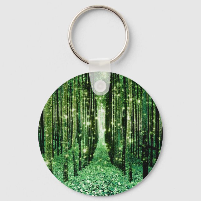 Magisk Skog Grön Mysterium Nyckelring (Framsida)