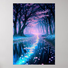 Magisk skog, mysteriet med blått ljus poster